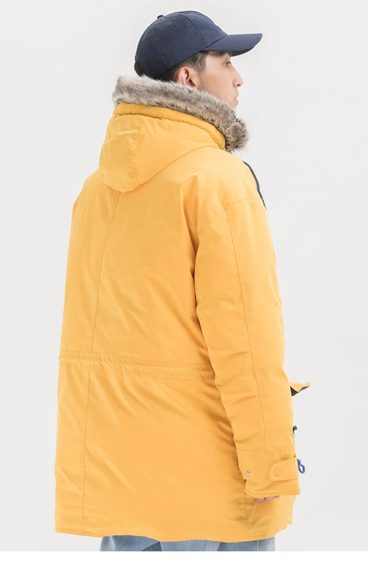 Мужская зимняя длинная куртка, парка, цветной Тренч в стиле пэчворк, пальто в стиле хип-хоп, уличная одежда Harajuku, верхняя одежда с капюшоном, Толстая теплая ветровка