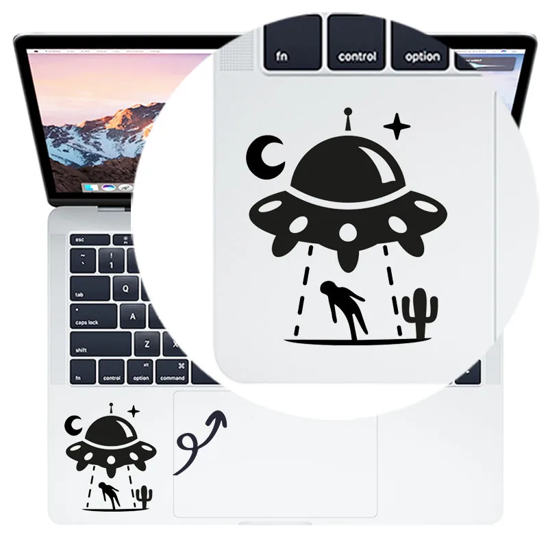 Виниловая наклейка на ноутбук с изображением инопланетянина стикер для MacBook Pro 16