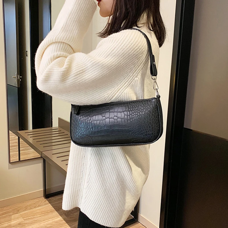 

2019 New Retro Alligator Pattern Women Messenger Flap Handbags PU Street Casual Solid Zipper Shoulder Bags Bolsa Mujer