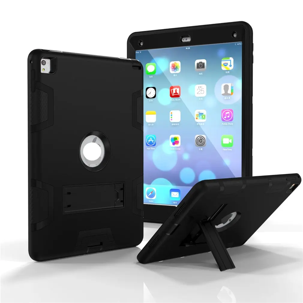 

Silicone Contrast Tablet Case With Bracket Drop Protection Anti-fall Scratchproof Cover For ipad 6/air 2