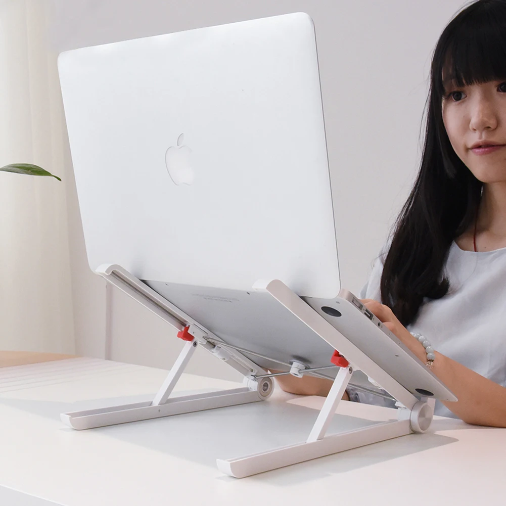  Folding Portable Laptop Stand Two Heights Adjustable Desktop Heighten Notebook Cooling Holder for M
