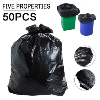 

50pcs MultipurposeTrash Bags Garbage Bag Large-capacity Black Heavy Duty Garbage Bags for Home Garden Household Cleaning Tools