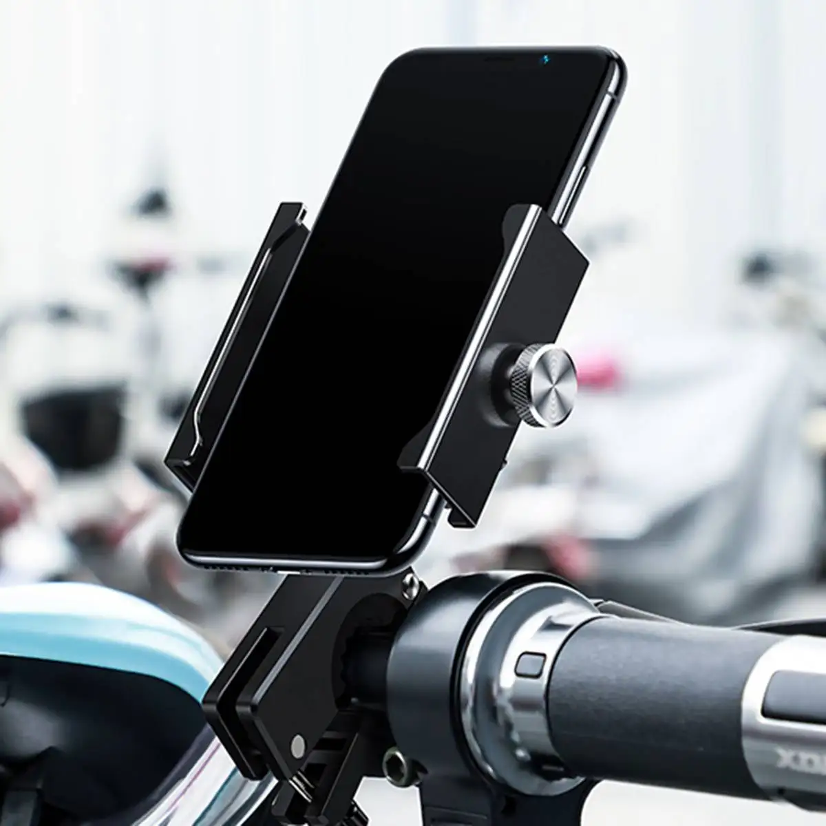Авиационный сплав велосипед держатель телефона для iPhone Xs Max Xr Механический Замок задний кронштейн для мотоциклов регулируемая поддержка держатель для навигатора