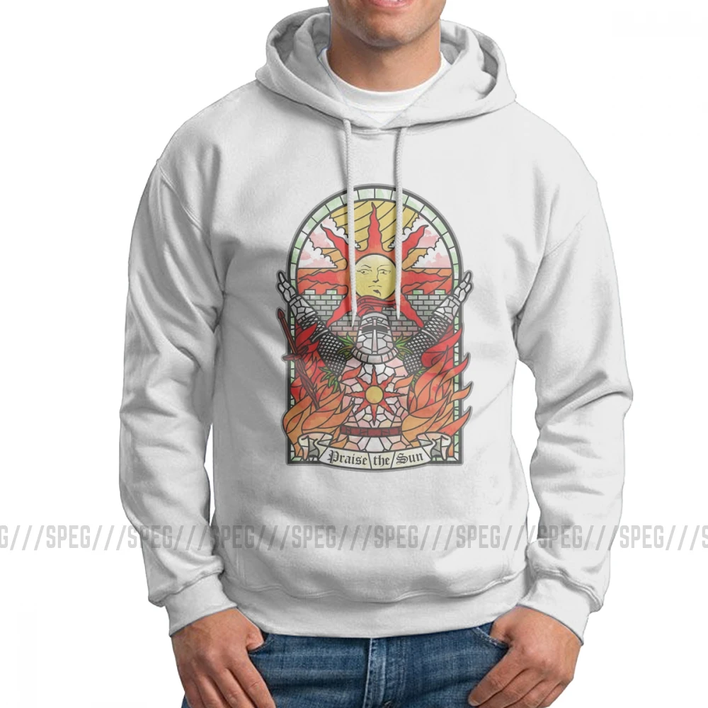 Толстовки с капюшоном Dark Souls 2 Artorias Of The Abyss Solaire Of Astora Praise The Sun, мужской спортивный костюм из хлопка,, толстовки с капюшоном - Цвет: Белый