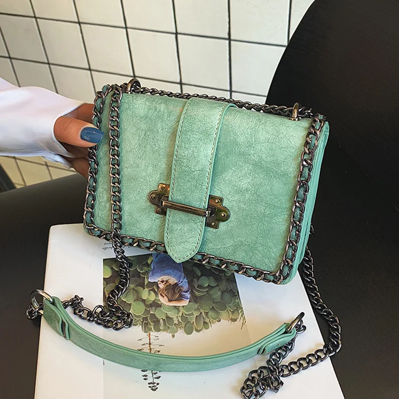 

CHIC Bag Women's 2019 New Style Fashion Korean-style INS Versatile Chain Shoulder Bag Simple Retro Shoulder Square Sling Bag