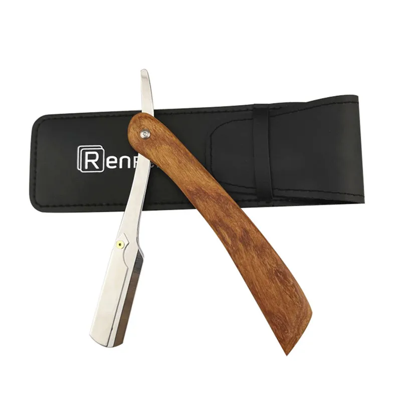 

Vintage Old Style Straight Edge Stainless Steel Barber Razor Folding Shaving Knife Hair Removal Tools Wood Handle