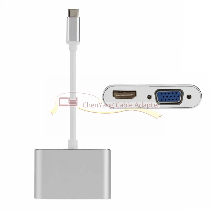 HDMI 4K 30 Гц и VGA 1080p адаптер для ноутбука Macbook Pro монитор HDTV для USB-C USB 3,1 type C
