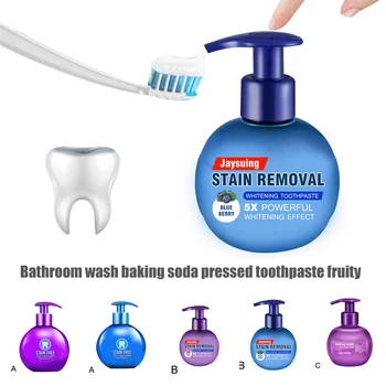 

Economical Baking Soda Toothpaste Whitening Stain Remover 220g Press Intensive Toothpaste for Brushing Teeth ds99