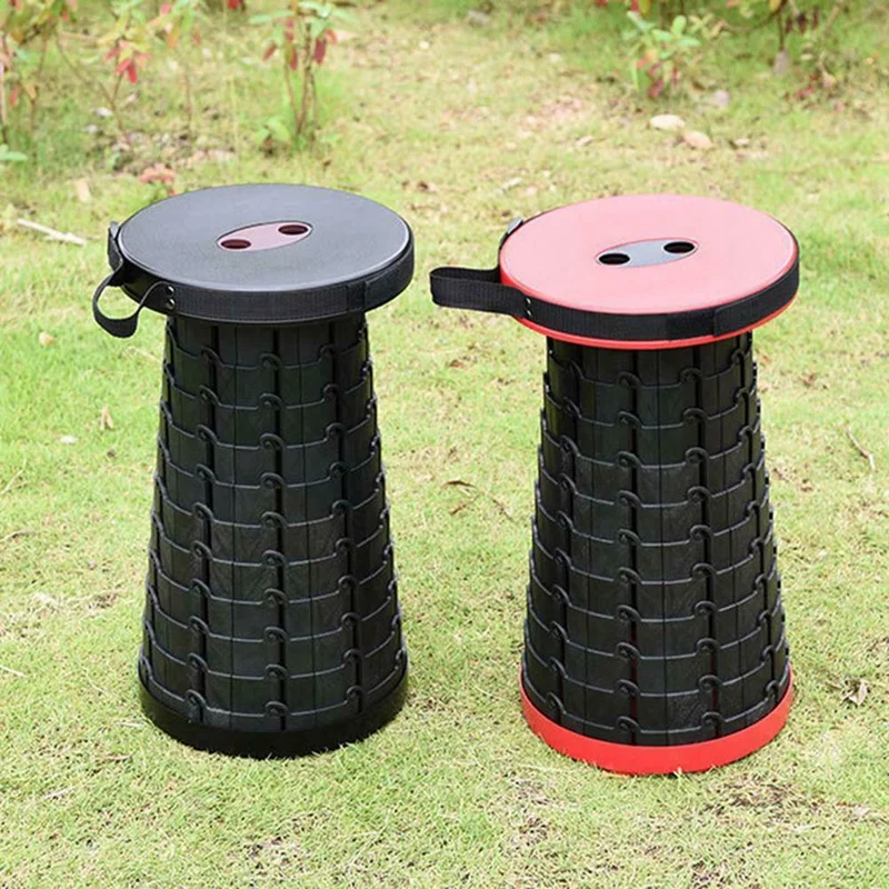 

Outdoor Portable Folding Stool Travel Seat Telescopic Stool Plastic Stretch Fishing Chair for Beach Hiking Camping Black