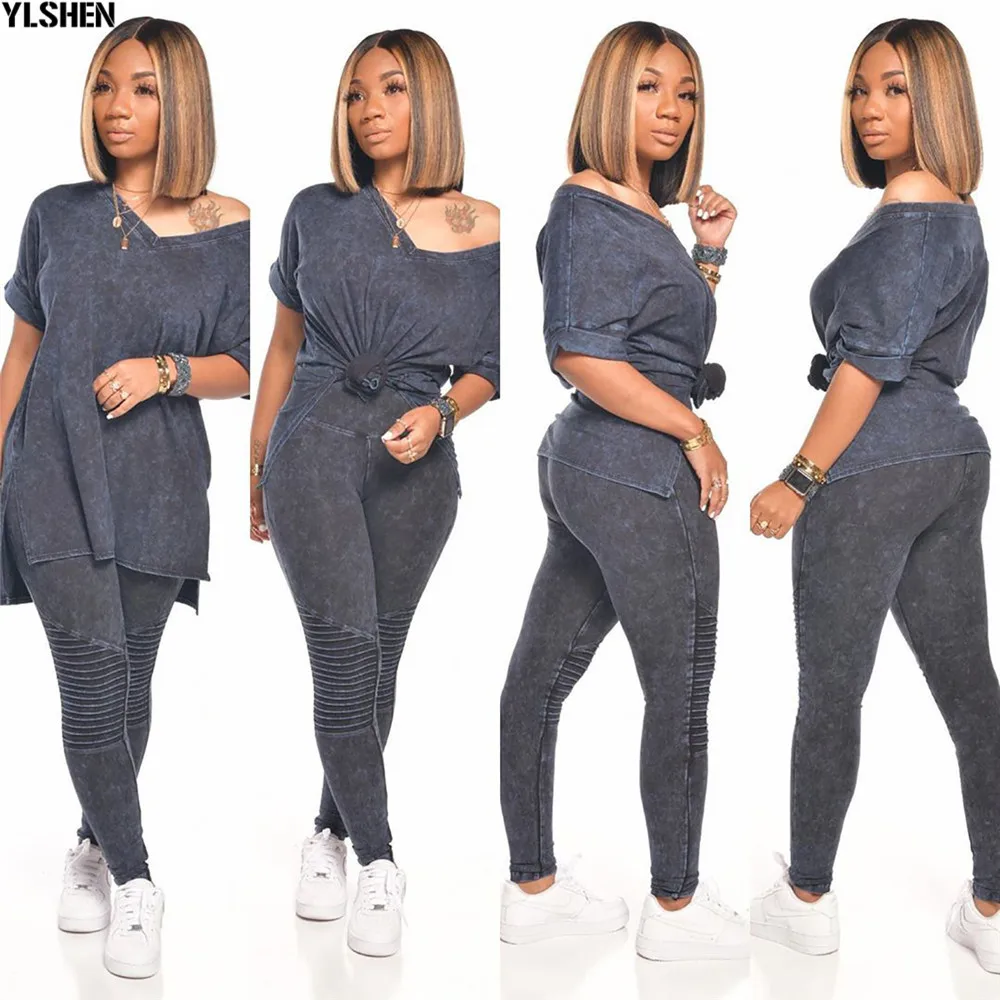 Two Piece Set Women 2020 Fashion Clothes African Dresses for Women Dashiki Dress Tops and Bodycon Pants 2 Piece Sets Outfits 06