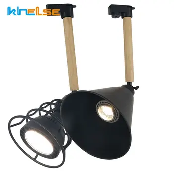 

New Vintage E27 Track Light Loft Industrial Spotlights Modern Ceiling Aluminum Rail Track Lighting PAR20 LED Bulb Lamp Fixtures