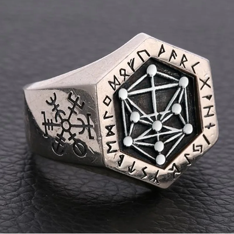 HNSP винтажное неправильное скандинавский Викинг перстень серебряное кольцо для мужчин мужской палец ювелирные изделия 7-14 большой размер Anel