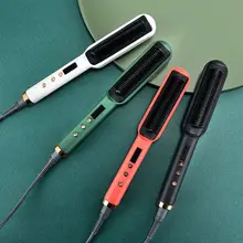 Novo dois em um alisamento cerâmico elétrico modelador de aquecimento rápido alisamento pente de cabelo