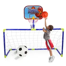 Support de basket ball 2 en 1 pour enfants, équipement de plein air, but de Football, jouets de sport pour enfants