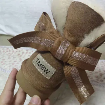 

Real Natural Wool Shoes Women 2019 Woman Winter Classic Snow Boots Genuine Sheepskin Women's Boots