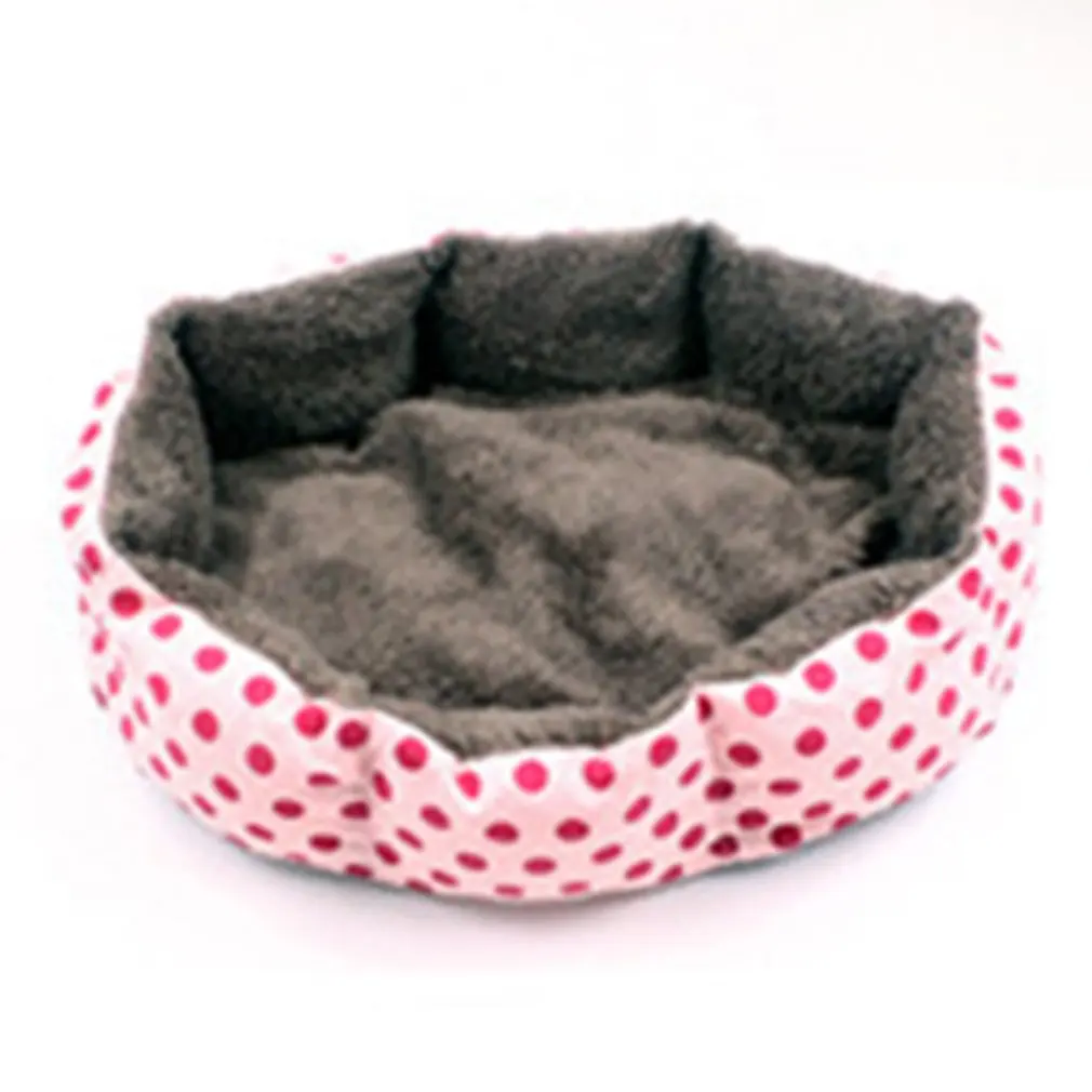 

Dotted Octagonal Kennel Super Soft Cotton Velvet Winter Warm Dog Bed Cat Nest Removable Wash Wave Pet Nest