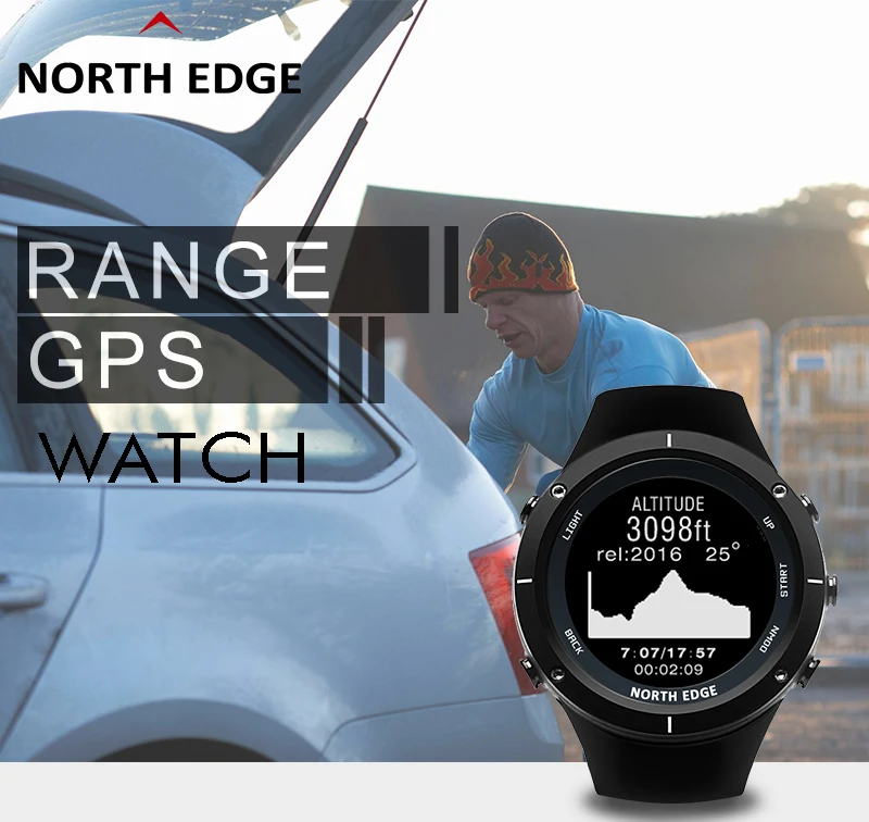 NORTH EDGE мужские спортивные цифровые часы gps пульсометр бег плавание часы альтиметр барометр компас термометр шагомер