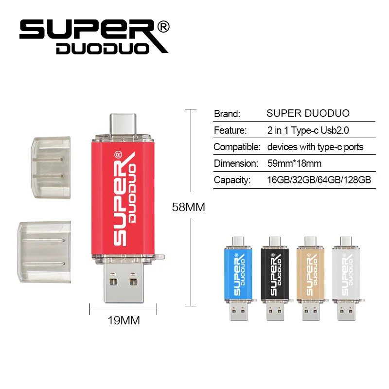 Цветной USB 2,0 type-C металлический usb флеш-накопитель 16 ГБ 32 ГБ 64 ГБ 128 ГБ ключ usb флешка флеш-накопитель USB 2,0 для телефона type C