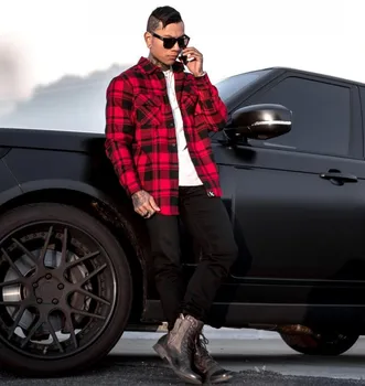 

Men Plaid Shirt Camisas Social 2019 Autumn Men's Fashion Plaid Long-sleeved Shirt Male Button Down Casual Check Shirt