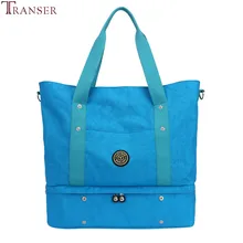 Женские сумки, тканевая нейлоновая сумка, черная сумка для покупок, путешествий, Женская эко многоразовая сумка на плечо, большая вместительность для отдыха и путешествий