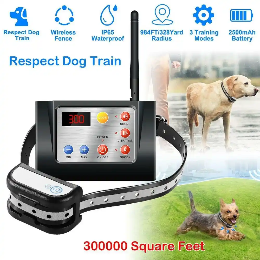 wireless dog fence with 2 collars