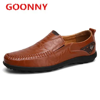 

Lofers Men Genuine Leather Man Casual Shoes Brand Loafers Flats Breathable Male Moccasins Driving Shoes Boat Shoes Plus Size