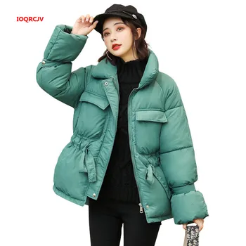 

Winter Jacket Women Coat 2019 Fashion Stand Collar Women's Parkas Casual Thick Warm Down Cotton Coat Winter Short Outwear W1190