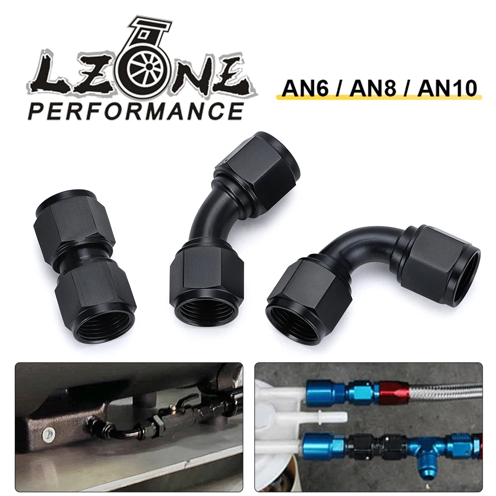 Universal 0 45 90 Degree AN6 AN8 AN10 Female to AN6 AN8 AN10 Female Hydraulic hose Elbow Oil Cooler Fitting Hose Fittings