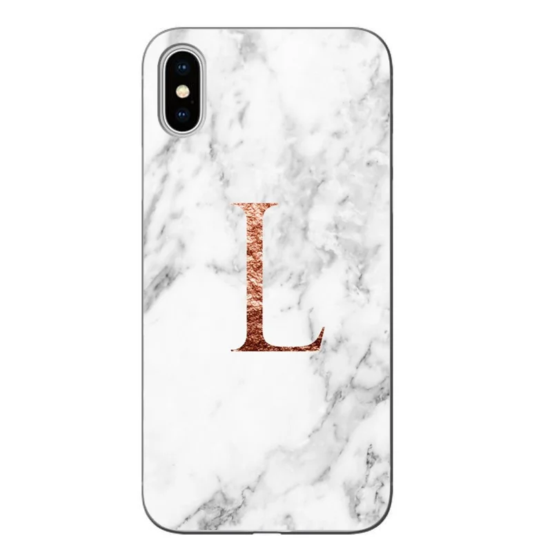Мягкий чехол из ТПУ для iPhone 5S 6 6s 7 8 Plus XS XR XSMAX с надписью "Monogram J Q A B rose marble" - Цвет: TPU