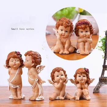 

$ Adorable Resin Angel Cupid Ornaments Crafts Home Furnishing Decoration Figurines Birthday Wedding Gift Lucky Home Accessories