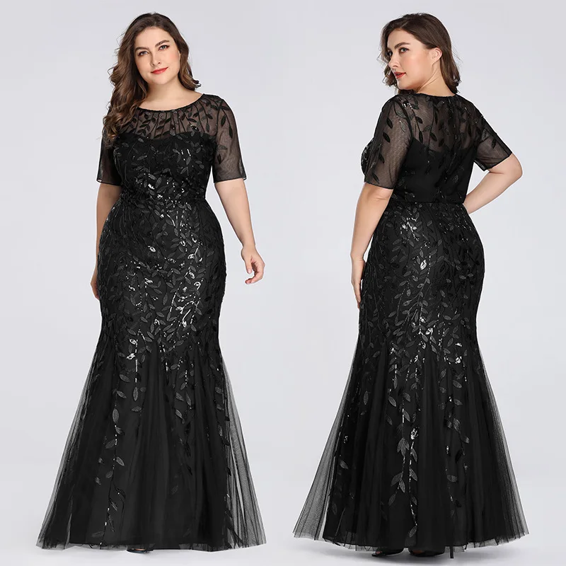 Новое модное вечернее платье Русалка с высоким воротом черное платье Длинные вечерние платья в пол платья для выпускного вечера