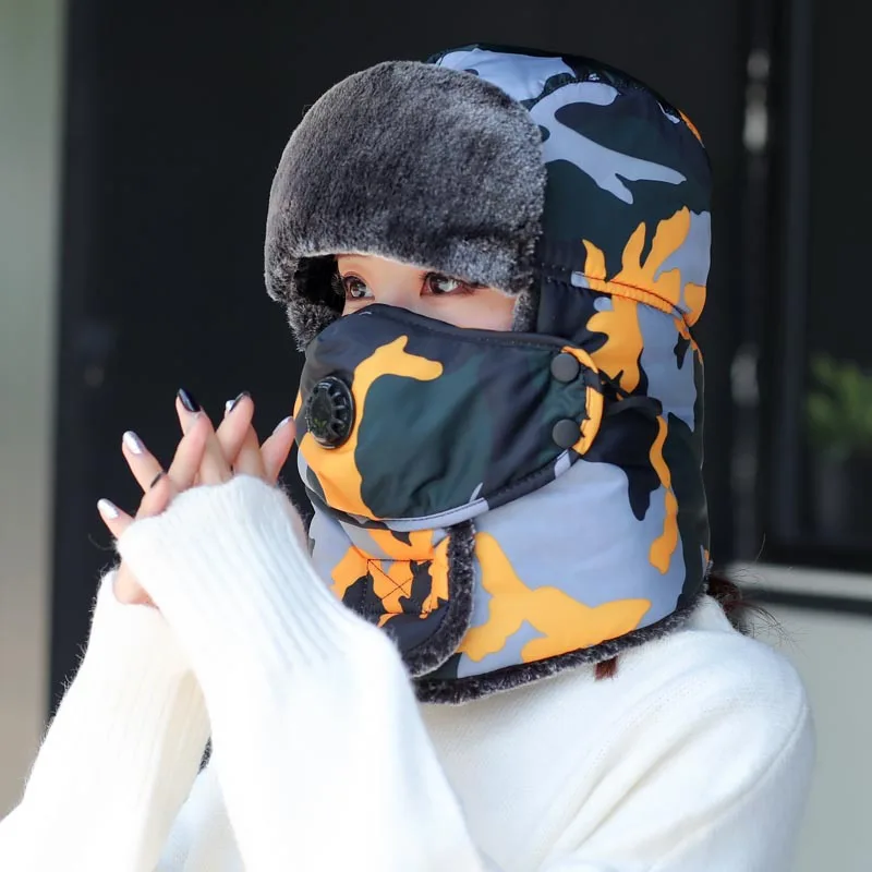 

Bomber Hats Winter Men Warm Russian Ushanka Hat with Ear Flap Fur Trapper Cap Earflap hat Anti Snow