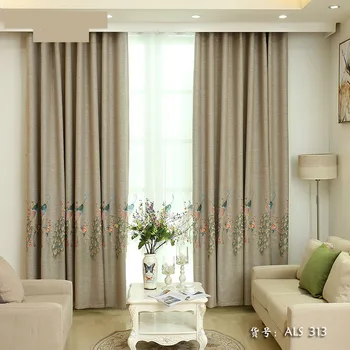 

Custom curtains rural cotton shading embroidered cloth peacock livingroom bedroom cloth blackout curtain tulle drape M744