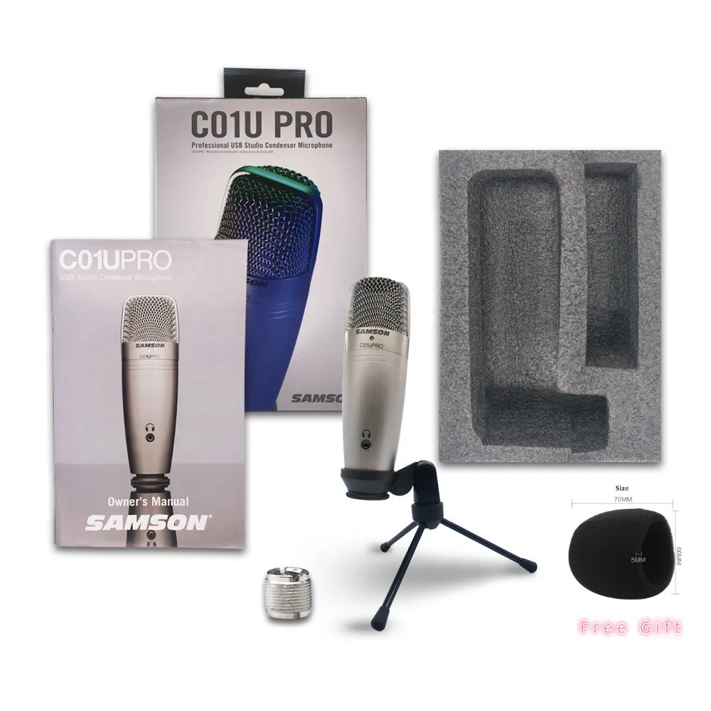 as photo Samson C01U Pro USB Супер конденсаторный микрофон в реальном времени мониторинг конденсаторный микрофон для вещания музыки записи - Цвет: as photo