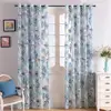 Topfinel Blue Tropical Leaves Print Sheer Curtains for Living Room Window Curtain Bedroom Kitchen Tulle Curtains Room Divider ► Photo 2/6