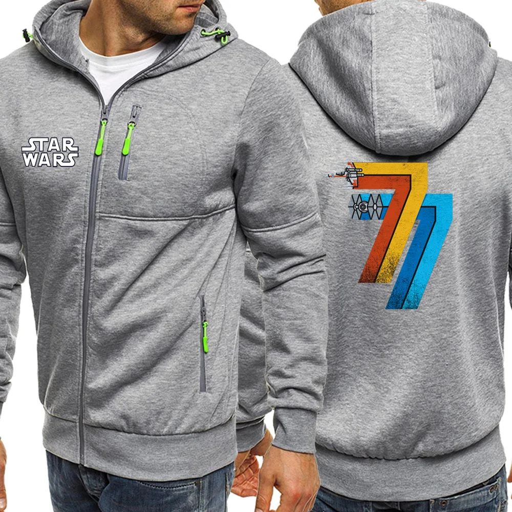 Beste Hot Koop 2019 Herfst Hooded Mannen Streetwear Kan 25th 1977 Star Wars Jassen Rits Casual Jas Fleece Sportkleding Mode Hoodie
