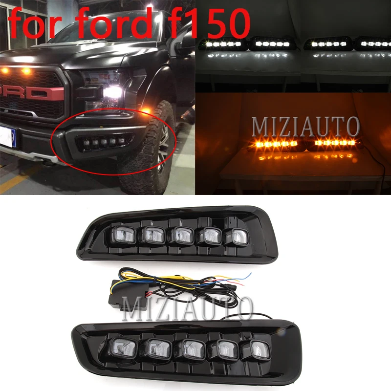  MIZIAUTO 2pcs Driving Light LED Daytime Running Light Fog Lights DRL For Ford F150 Raptor SVT 2016  - 4000302931585