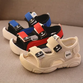 

2020 summer boys sandals genuine cow leather beach sandals open toe children sandals outdoor soft kids slippers shoes Sandals
