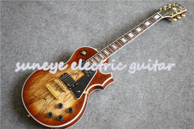 

China DIY Suneye Custom Electric Guitar In Natural Wood Color Left Handed Guitar Kit Custom Available