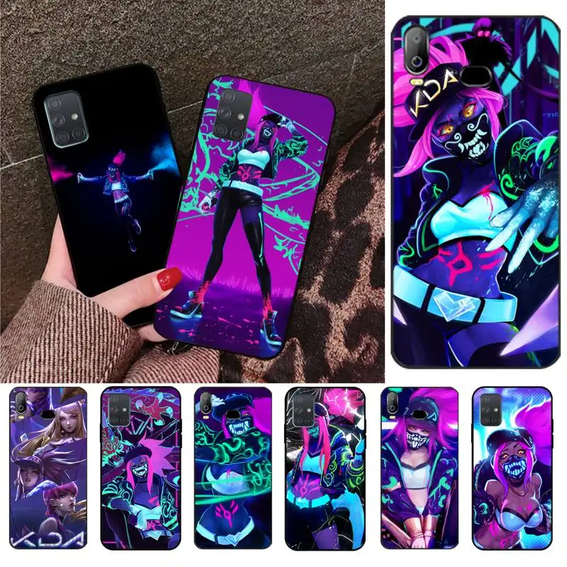 Чехол CUTEWANAN в Корейском стиле pop girl group KDA черный мягкий чехол для телефона Samsung A10 A20