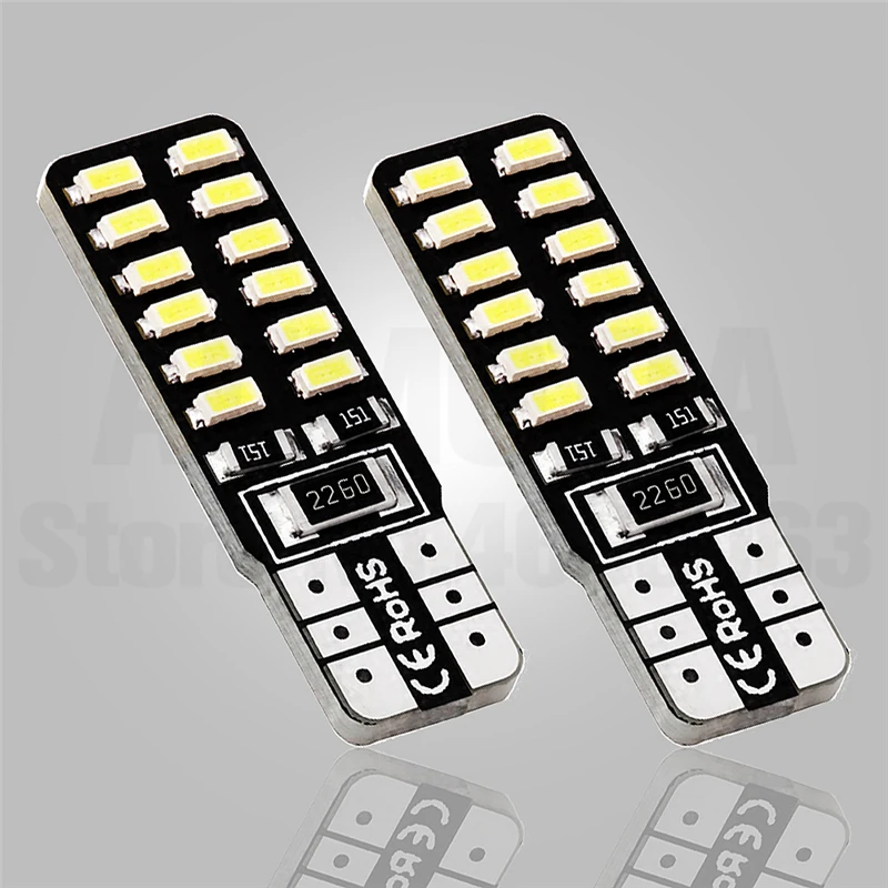 200x автомобиля T10 светодиодный 194 168 W5W 3014 SMD 24 светодиодный Авто габаритный фонарь парковки лампы бортовой светильник лампочка DC12V