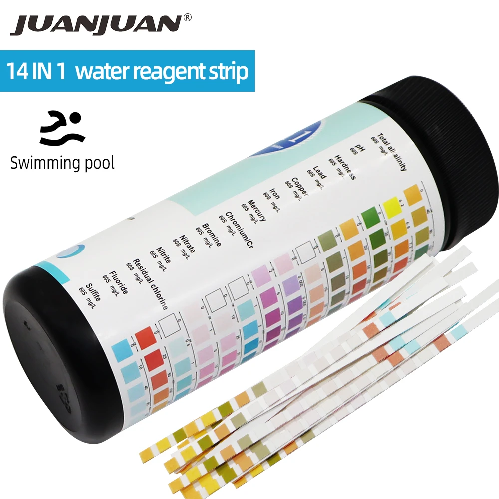 Bandelettes De Test De Ph 14 En 1, 50 Pièces, Pour Tester La Qualité De  L'eau, Le Chlore Résiduel, L'alcalinité Du Fer, Etc. 40% De Réduction -  Aliexpress Outils