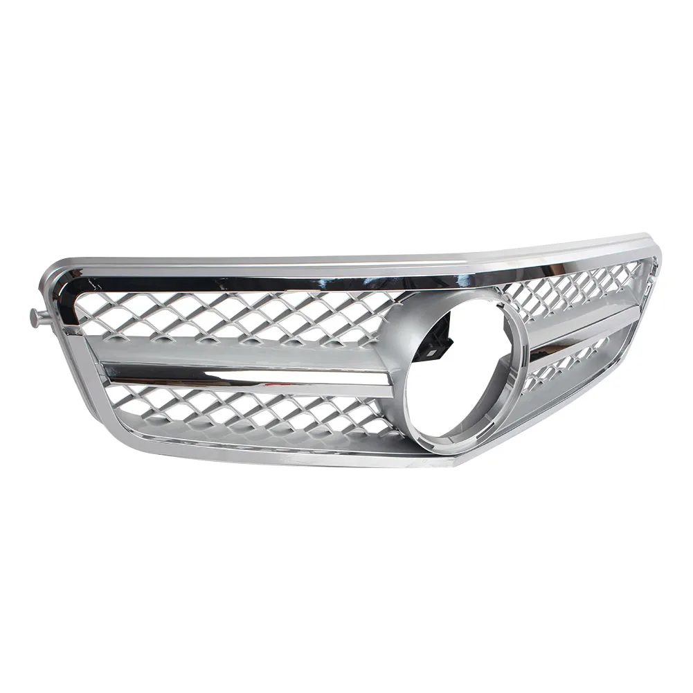 Автомобильная Передняя решетка для Mercedes Benz W204 c-класс C180 C200 C260 C63 2007 2008 2009 2010 2011 2012 2013 серебро w/эмблема