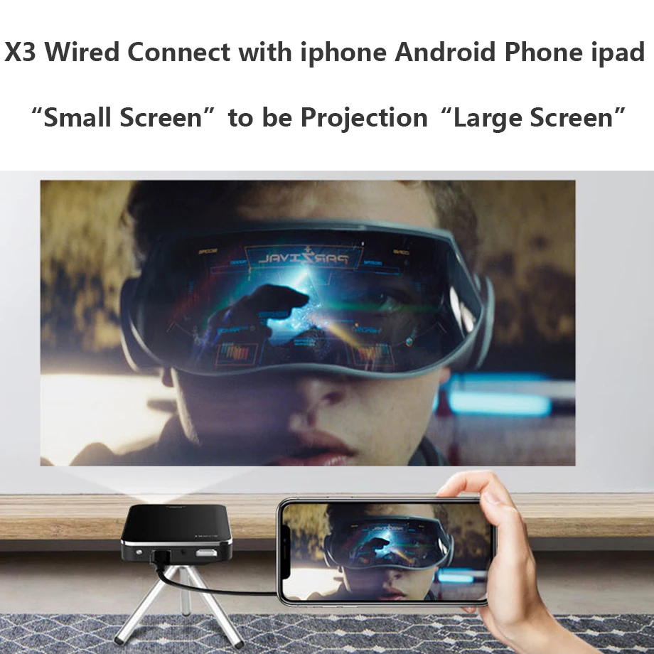 Мобильный мини проектор Smartldea DLP с перезаряжаемой батареей карманный смарт 200ansi HD