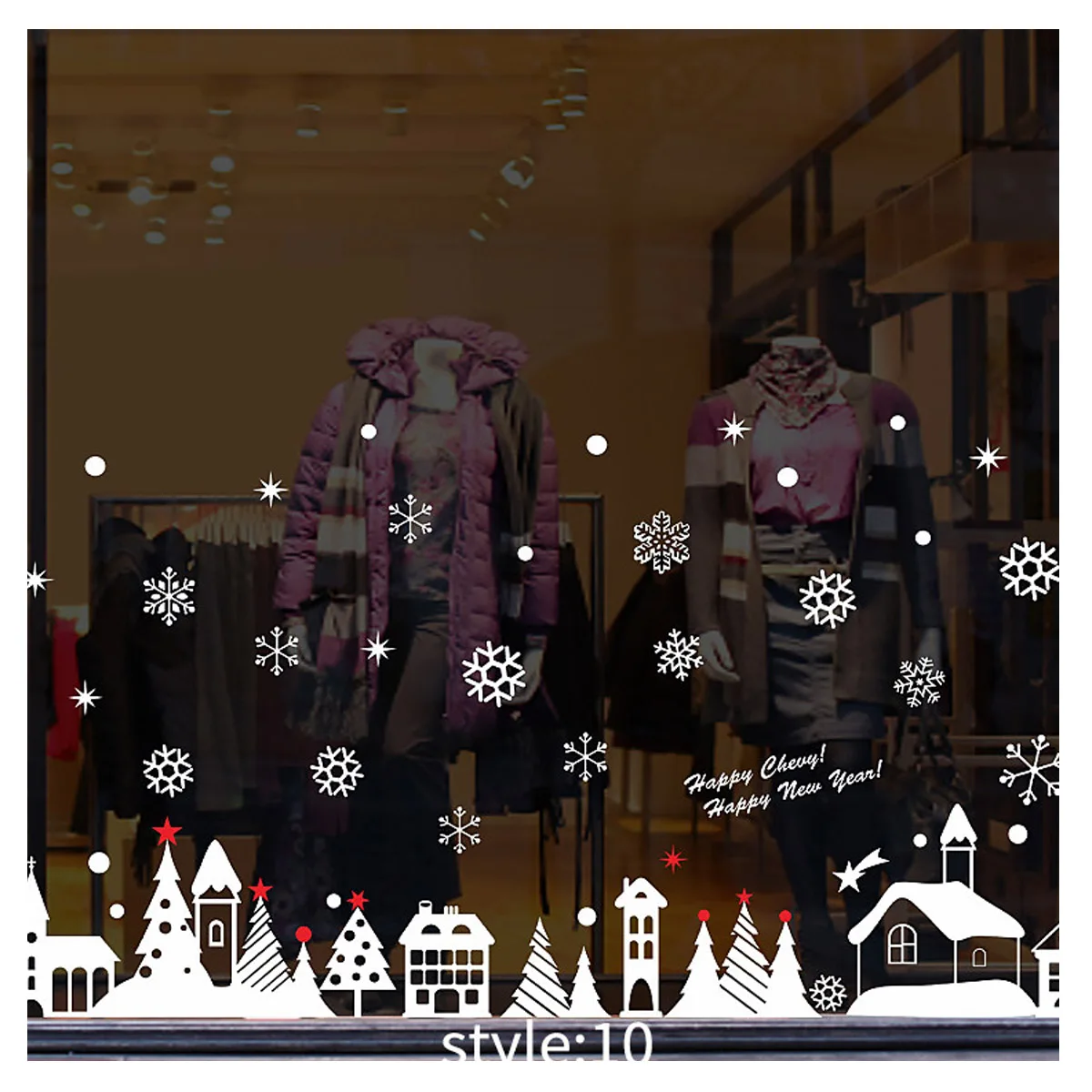 Горячая DIY Рождественский Санта Клаус Снеговик Лось окно витрина постер для стекла наклейки на стену рождественские украшения для дома - Цвет: Style 10
