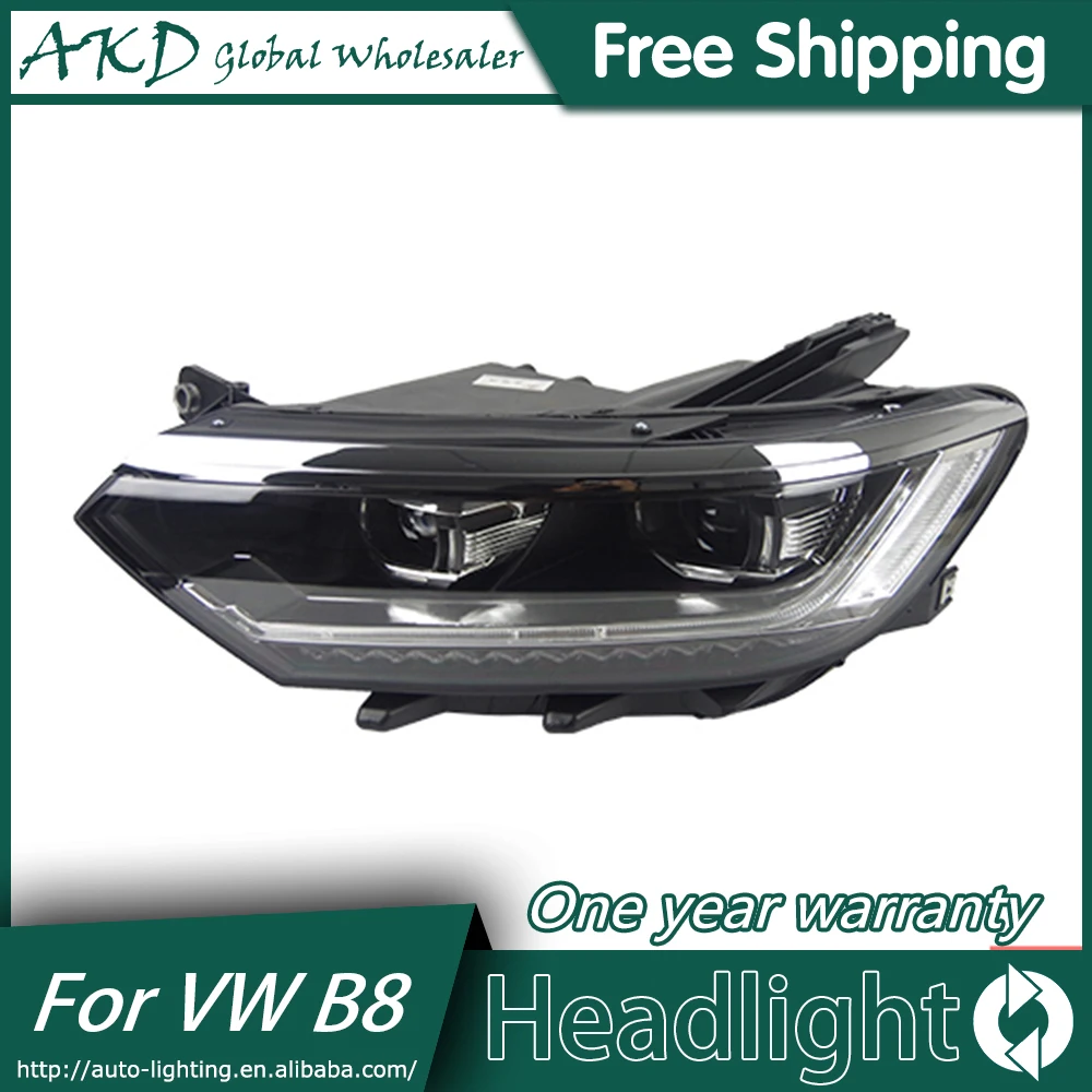 AKD автостайлинг фара для VW Passat B8 EUR Verson 2016 2017 фары светодиодный ные DRL H7 D2H Hid