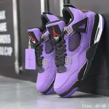 Классический Стиль jordan 4 Ретро Мужские Баскетбольные Кроссовки AJ 4 фиолетовая спортивная обувь 308497-142