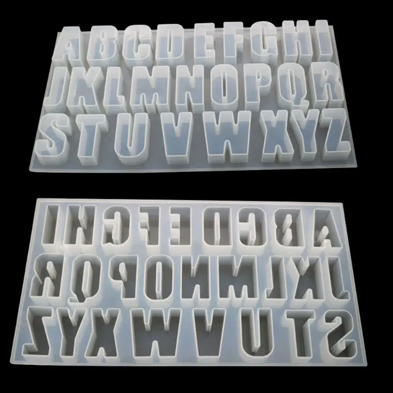 DIY Crystal Glue Mold Capital Letter Mould Mirror Handmade Pendant Creative Jewelry Making Molds