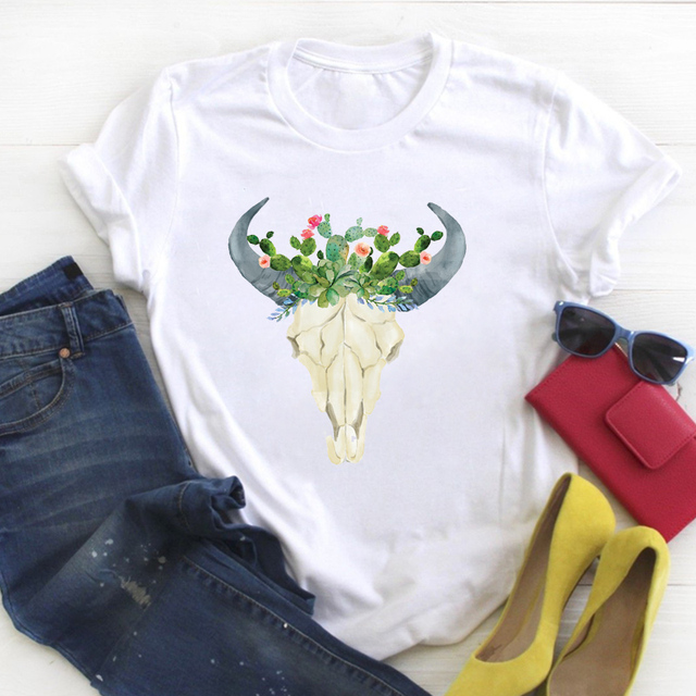 Flower Floral Book Cute Print Short Sleeve Ladies Summer T Tee Female Top Shirt Clothes Tshirt Womens Graphic T-shirt