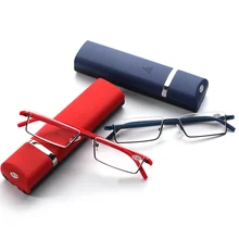 Унисекс очки для чтения с Чехол Ультралайт TR90 полуоправа без оправы очки для пресбиопики очки для женщин и мужчин+ 1,00~+ 4,00